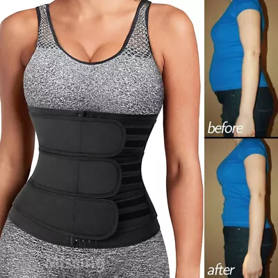 Waist Trainer Cincher Trimmer Sweat Belt Slim Body Shaper Sauna Corset Shapewear • £10.99