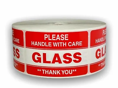 $7.99 • Buy Please Glass Handling Shipping Stickers | 2 X3  | 300 Labels | Made In USA