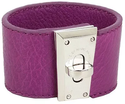 Marc Jacobs Bracelet Leather Intergalocktic Cosmic Purple Soft Leather Nwd $128 • $78