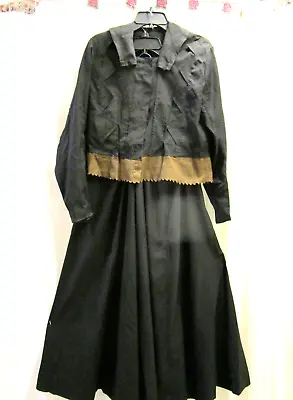 Edwardain  Era Victorian 2 Piece Ladies Black Suit Jacket And Skirt • $69.99