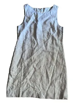 Island Company Button Shift 100% Linen Blue Dress Size Small • $23.50