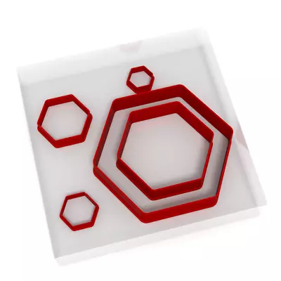 £6.99 • Buy Set Of 5 Hexagon Cutters Fondant Cookie Icing Polymer Clay Craft Sharp Shape 