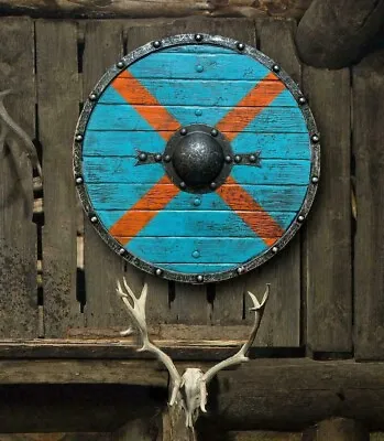 £118.80 • Buy Knight 24  Wooden Shield Medieval Battle Ready Best Viking Shield Larp.