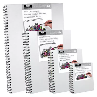 Sketchbook - Canvas Covered - A3 A4 A5 A6 - Spiral Bound - Hardback Drawing • £4.95