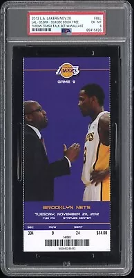 Kobe Bryant Bets $500k On Freethrow Gerald Wallace 2012 Full Ticket Lakers Psa 6 • $350