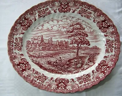 British Anchor Pink  Olde Country Castles  Oval Platter - 12.8  • £7.95