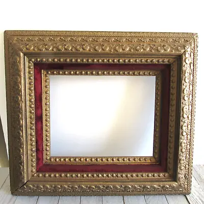 Vintage Very Ornate Frame Rocco Velvet Inner Frame Wood/Gesso • $69.99