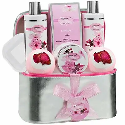 Bath And Body Spa Gift Basket Set For Women - Home Spa Set  In Cherry Blossom • $36.99