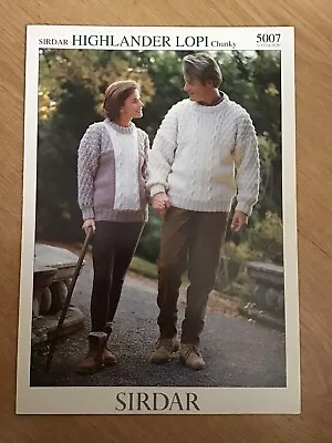 Sirdar Knitting Pattern 5007 Lady’s Man’s Sweaters Highlander Lopi Chunky 28-50” • £1.99