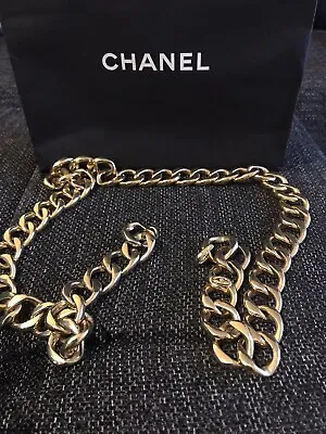 CHANEL Gold Plated  Vintage Chunky Chain Belt /Necklace Authentic • £599