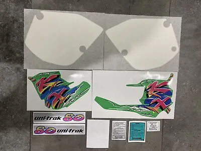 Kawasaki 1993 KX80 Full Decal Set/ Sticker Kit Including Backgrounds • $230