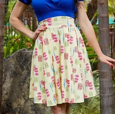 Pinup Girl Clothing PUG Couture Yellow Tiki Lil Jun Skirt XS New Nwt • $64.99