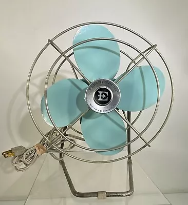 Vintage Electrohome Table Industrial Desk Fan Model 6585-6 / Aqua • $60