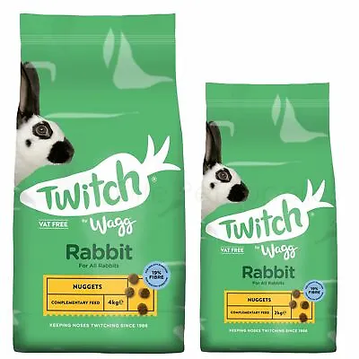 Twitch Rabbit Nuggets Wagg Pet Food Feed Animal Pellets 2kg 4kg Or 10kg • £7.65