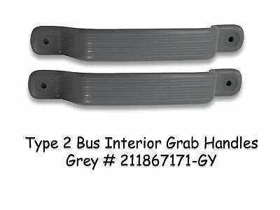 Vw Type 2 Bus Interior Front Door Plastic Grab Handles Grey Kombi Microbus • $30