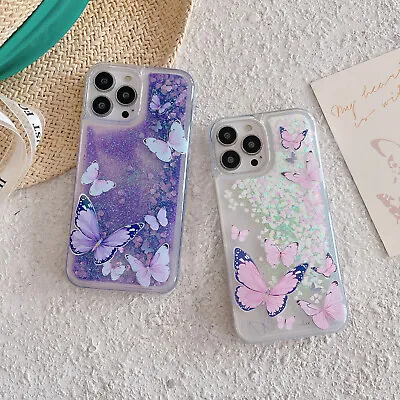 For IPhone Samsung Quicksand Glitter Butterfly Phone Case Cover Luxury Girls Hot • $6.34