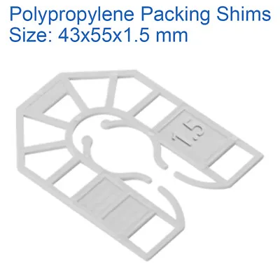 £3.29 • Buy 1.5mm WHITE 43mm X 55mm PLASTIC PACKERS U SHIMS PAILS POLYPROPYLENE SPACERS