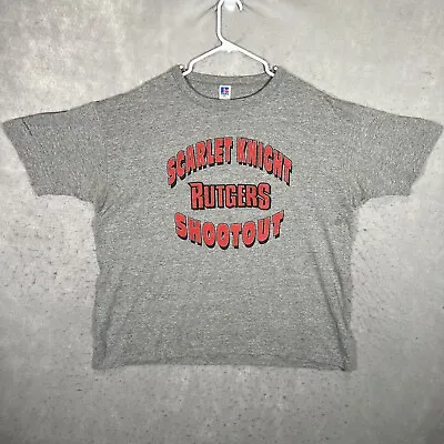 A1 Vintage 90s Russell Athletic Rutgers Scarlet Knights T Shirt Adult 2XL XXL • $10