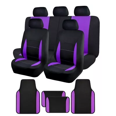 $59.99 • Buy Full Set Car Seat Covers & Car Floor Mats Combo Universal Purple For Most Car