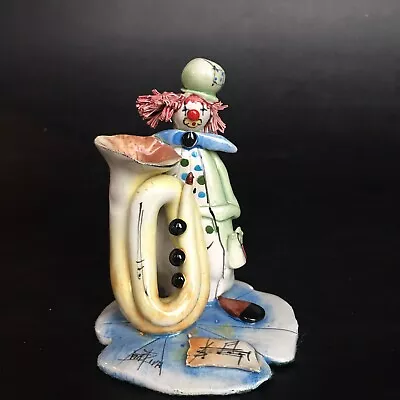 ZamPiva Porcelain Clown With Tuba Vintage Figurine Italy Signed 3.75  • $19.95