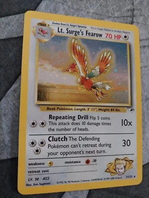 $42 • Buy NM  7/132 Lt Surges Fearow Holo Rare Pokemon Card Lt. Surge's