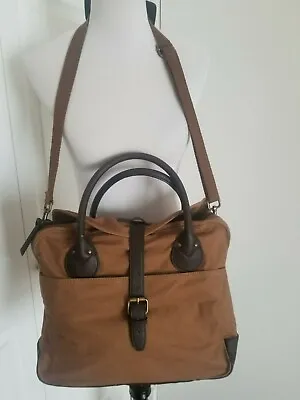  J. Crew 100% Cotton Messenger Handbag Brown 14 W X 13 H X 4 D • $24.99