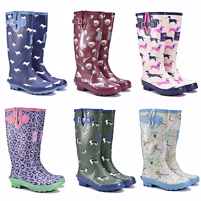 £19.99 • Buy Ladies Wellies Wellington Boots Waterproof Festival Buckle Rubber Rain Boots
