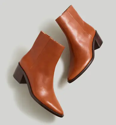 New MADEWELL The Darcy Ankle Boot In Warm Cinnamon Leather • $98.96