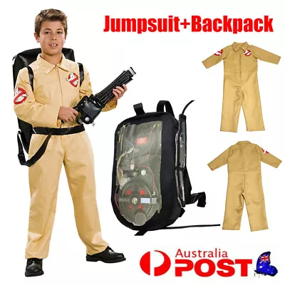 Kids Ghostbusters Jumpsuit Backpack Costume Bodysuit Outfits Fancy Dress Cosplay • $27.69