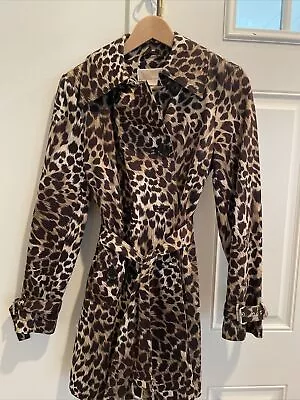 Michael Kors Brand New Leopard/cheetah Fully Lined Removeable Trench Coat S/p • $59