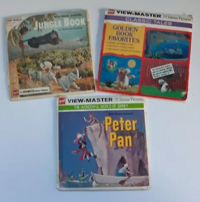 View-Master Lot Walt Disney Peter Pan & Jungle Book &  Golden Book Favorites • $4.75