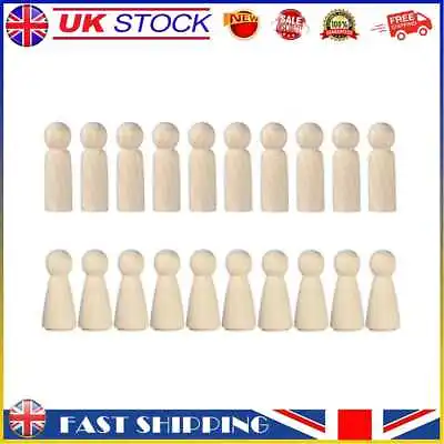 £8.16 • Buy 20pcs Painted Wooden Peg Dolls Unfinished Blank DIY Doll People Children Gifts #