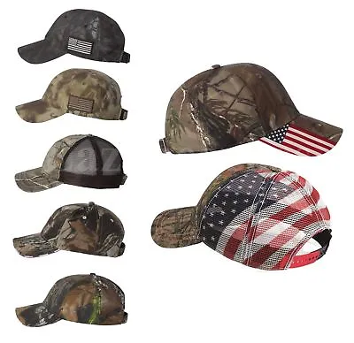 USA CAMO Hunting Caps Mesh Baseball Hat Trucker Realtree Mossy Oak US Flag • $12.95