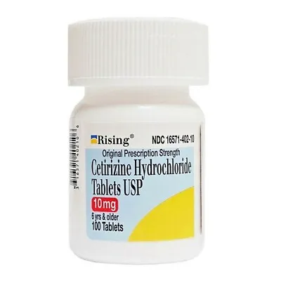 Rising Cetirizine HCL 10 Mg 100 Tabs Allergy Relief Antihistamine Generic Zyrtec • $7.89