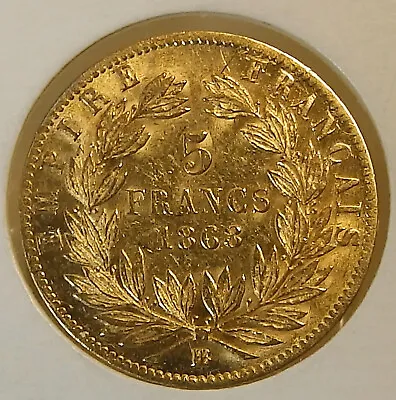France French Napoleon III 5 Francs Gold 1868 BB Strasbourg Low Mintage  Rare!! • $369.99