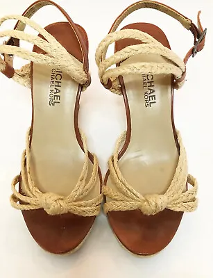 MICHAEL KORS 'Palm Beach' Espadrilles Wedge Sandals Size 5.5 • $20