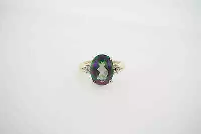 10K Yellow Gold Estate Mystic Topaz Ring #25540B • $300