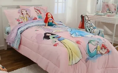 $109.99 • Buy Princess: Rapunzel, Cinderella, Ariel, Mulan Twin Comforter & Sheets (4 Pc Set)