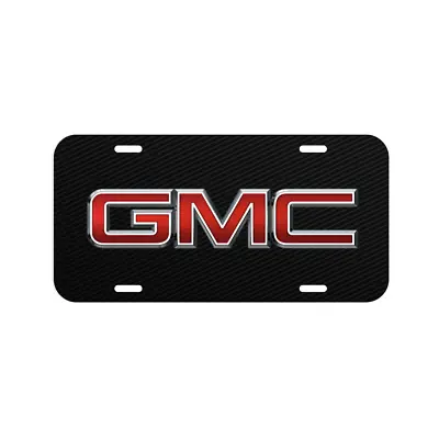 Gmc Vehicle License Plate Front Car Auto Tag Usa Made Black Carbon Truck Sierra • $11.99