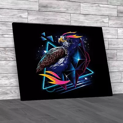 Neo Falcon Bird Modern Canvas Print Large Picture Wall Art • £27.95