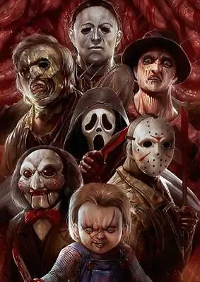 Horror Movie Villains Bb1 Poster Art Print A4 A3 Size Buy 2 Get Any 2 Free • £6.97