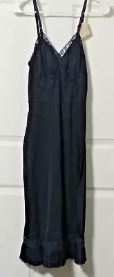 Vintage Vanity Fair Navy-Blue Full Slip Or Nightie With Vintage Tags Size 34 • $17.99