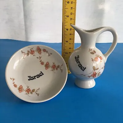 Vintage Israel Naaman Porcelain Miniature Pitcher & Plate Rare • $22.02