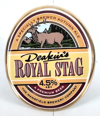 £14.99 • Buy Deakins Royal Stag Beer Pump Badge Ceramic Mansfield Brewery Company Pub Bar