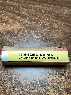 LINCOLN WHEAT CENT PENNY ROLL 1916-1939 ALL  D&S  MINTS 34 Diff. Date/mints • $23.50