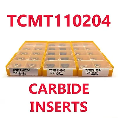 10pcs TCMT110204 US735/VP15TF/UE6020 Metal Lathe Turning Carbide Insert Tips CNC • £6.99