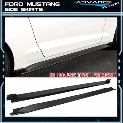 Fits 15-23 Ford Mustang 2 Door 2 Fin Style Side Skirts Rocker Panel Unpainted PP • $125.54