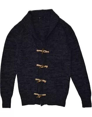 JULES Mens Cardigan Sweater Small Navy Blue Flecked Wool AL12 • $27.64