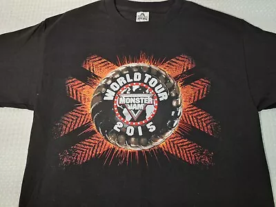 2015 World Tour Monster Jam Black Cotton T-shirt Size M Alstyle Monster Trucks • $14.99