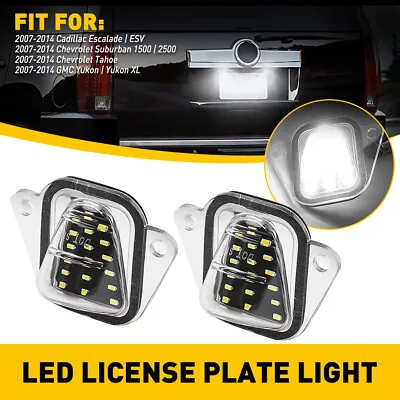 LED License Plate Tag Lights For 2007-2014 Suburban Tahoe Escalade ESV 2X 4X • $48.44